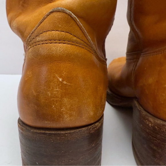 Vintage Frye 2556 Campus Boots Cognac Leather USA Made Black Label MENS Sz 9 D - Picture 9 of 14